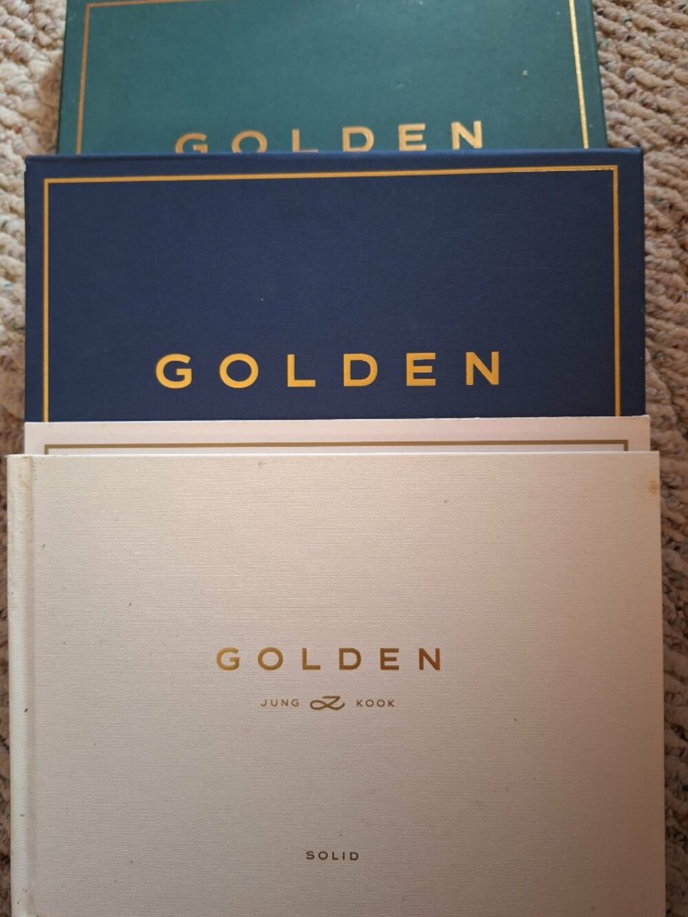 2 Jung Kook Golden Solid CD Box Sets & 1 Jung Kook Golden Solid CD Set No Cover